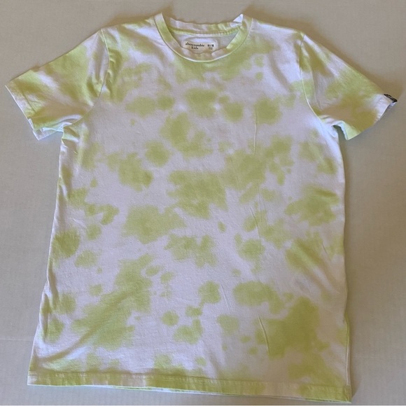ABERCROMBIE & FITCH BOYS TSHIRT PATTERN PRINT LIME GREEN & WHITE 15/16 NWOT - Picture 8 of 15
